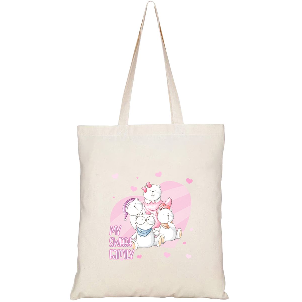 Túi Vải Tote Canvas In Hình Cute Bear Pattern Set HT205